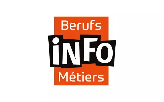 Logo orange et blanc des infos métiers